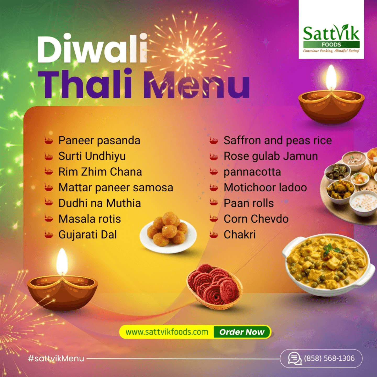 Come Celebrate Diwali with our Chef crafted menu!