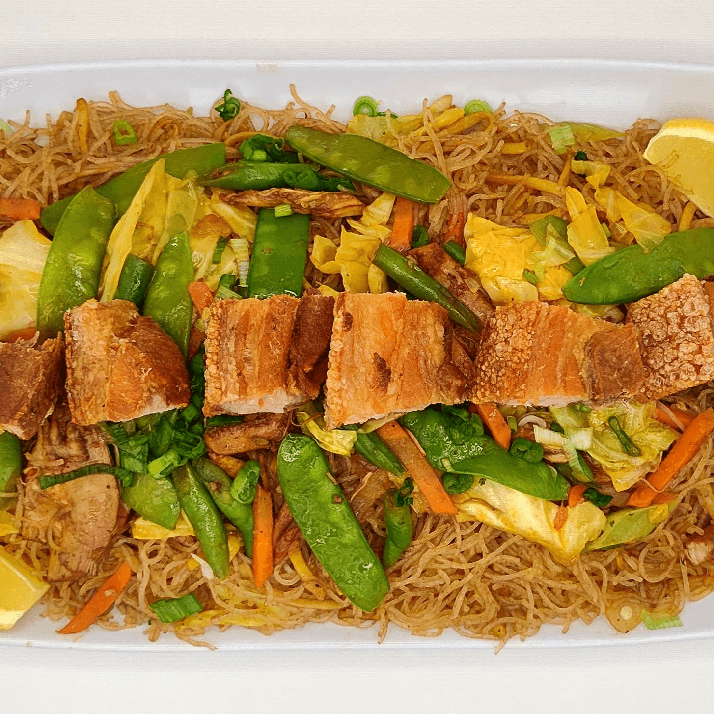 Pancit Bihon with Pork Belly.