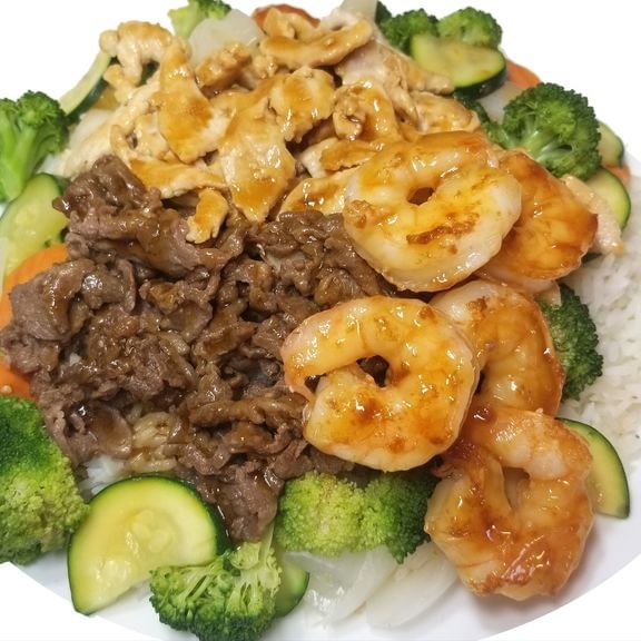 A7. Chicken/Beef/Shrimp Teriyaki Bowl (D).
