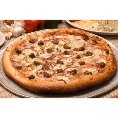 Beef Gorgonzola Pizza & 1/2 & 1/2 Pizza.