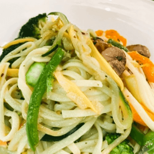 Vegetable Pasta Over Linguine.