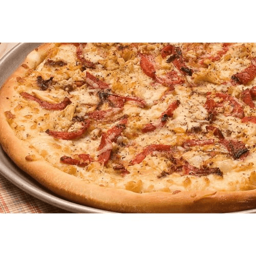 Chicken & Asiago Pizza.