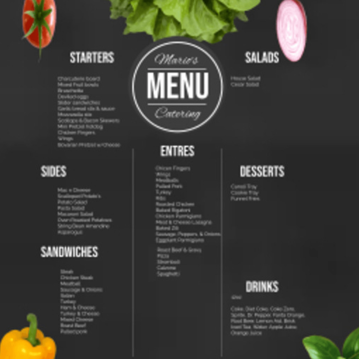 Mario's Catering Menu