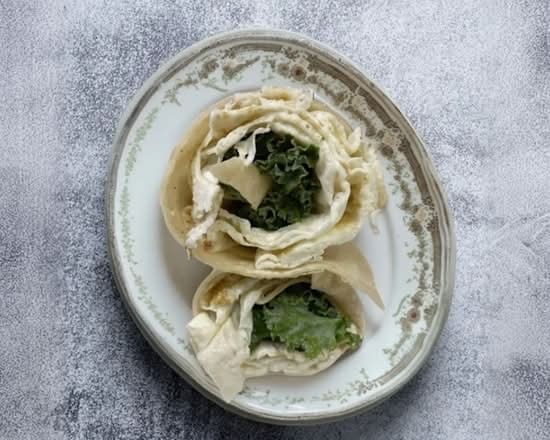 Egg Whites with Kale Wrap.