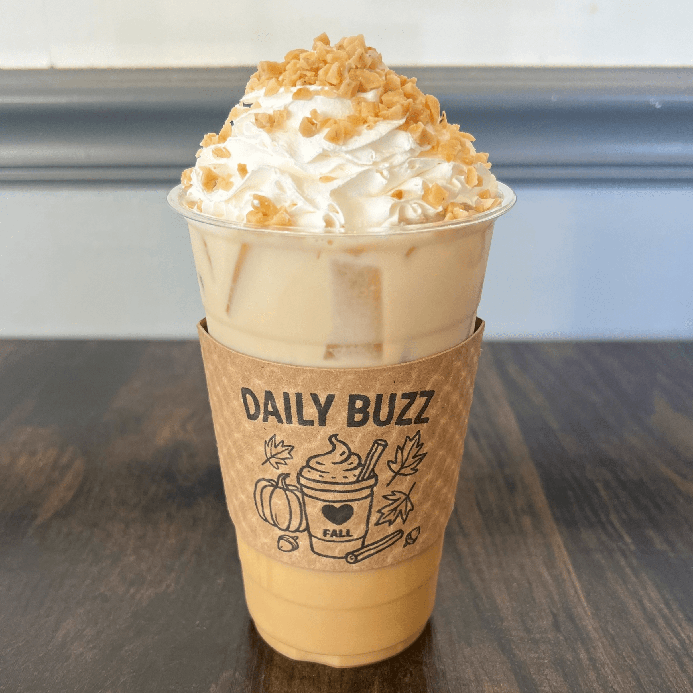 Maple Pecan Crunch Latte, Iced.