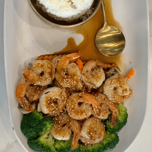 Shrimps Teriyaki.