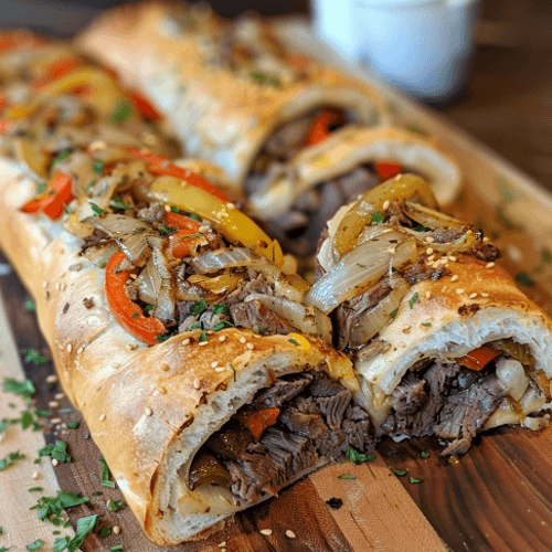 Philly Cheesesteak Stromboli