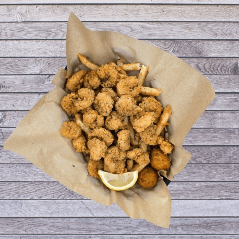 Popcorn Shrimp Basket.