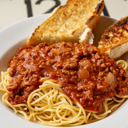 Spaghetti with Italian Sausage.