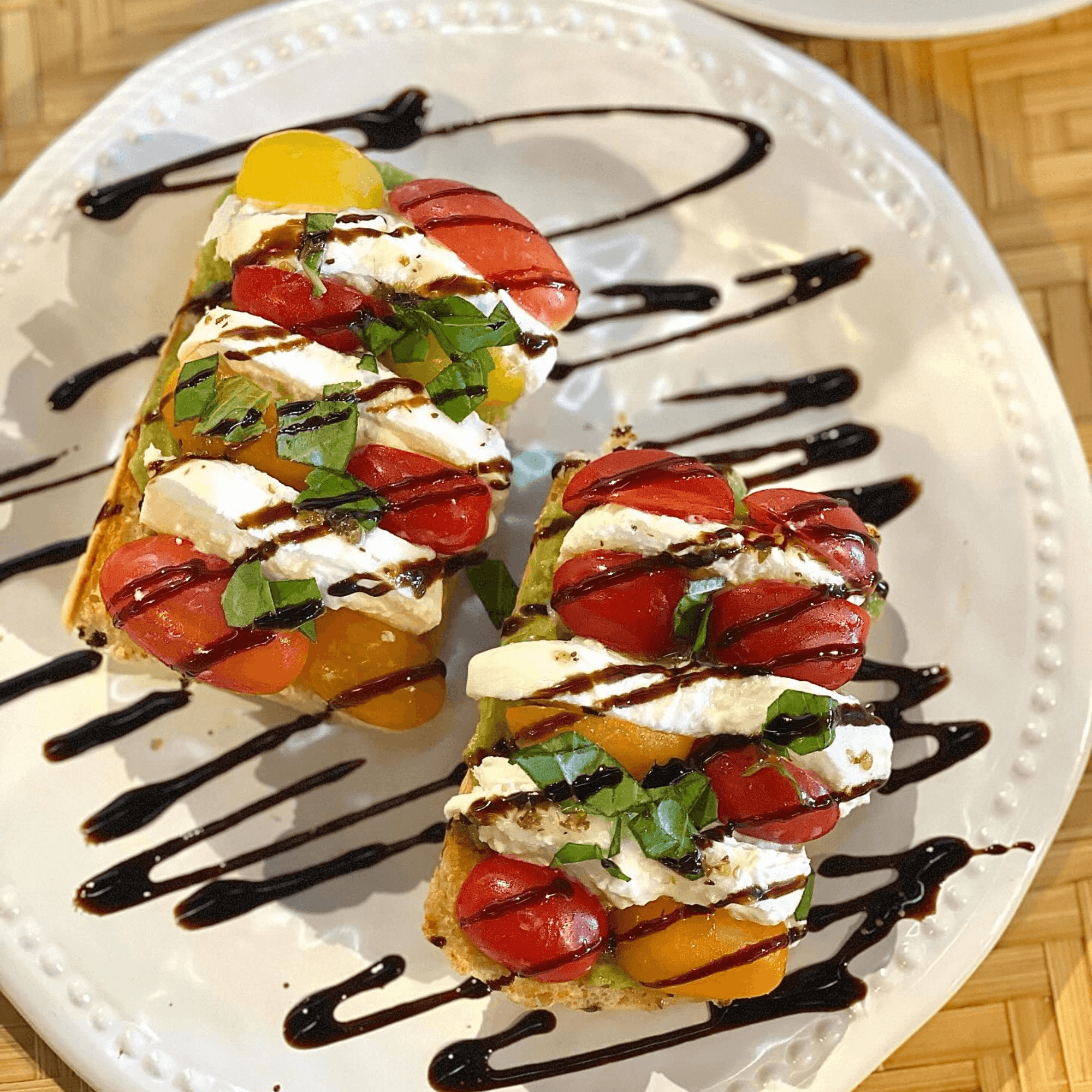 BROCATO’S - CLASSIC CAPRESE BURRATA TOAST.
