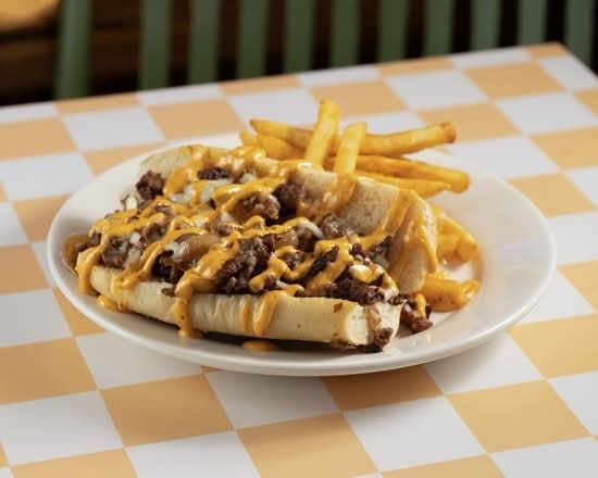 El Mexicano Cheesesteak + Fries.