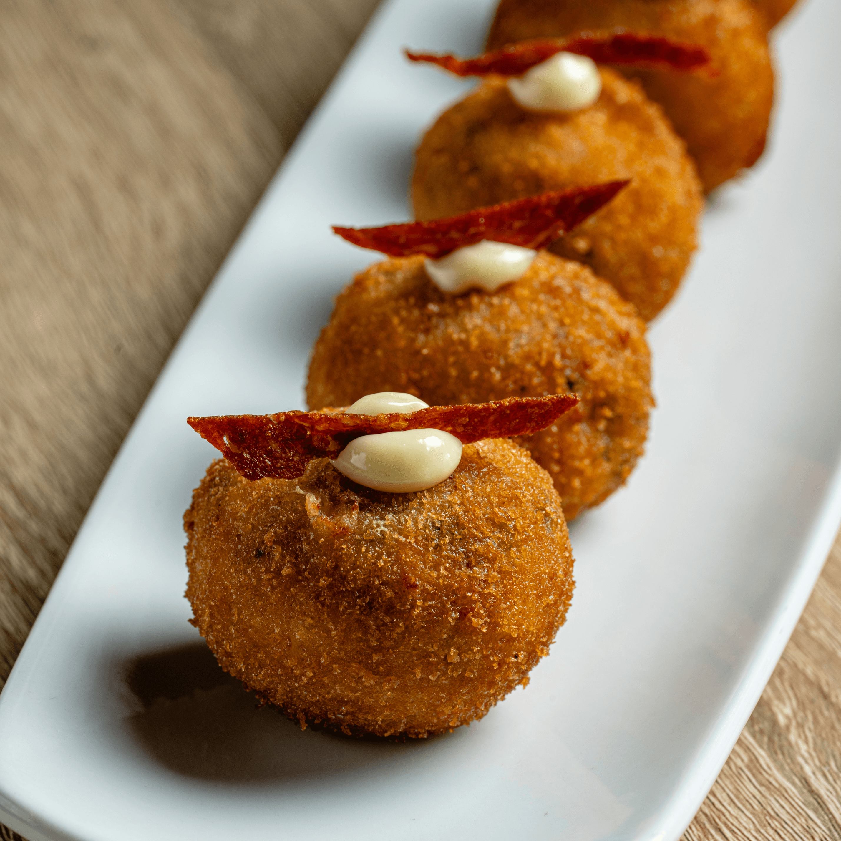 CROQUETAS DE CHORIZO Y HUEVO.