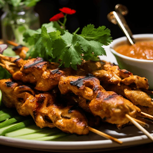 Satay Chicken or Beef Luncheon Special.