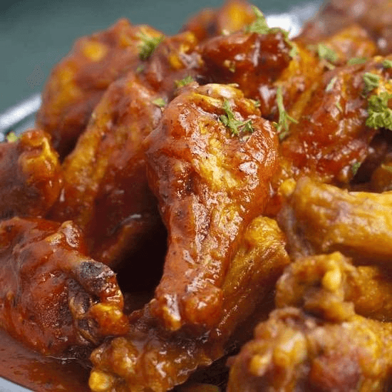 Honey chicken wings.