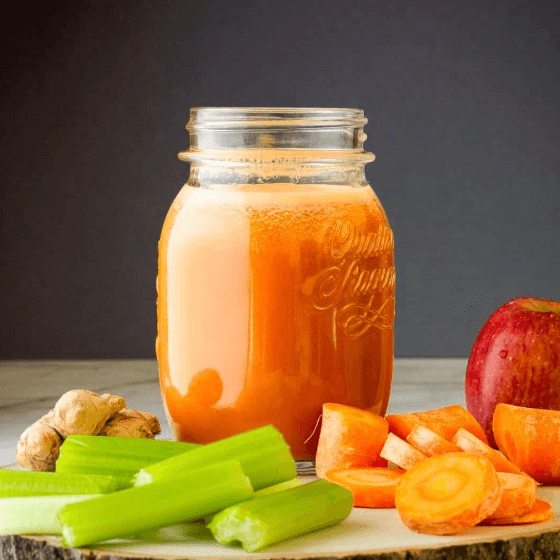 Carrot, Apple & Celery Juice.