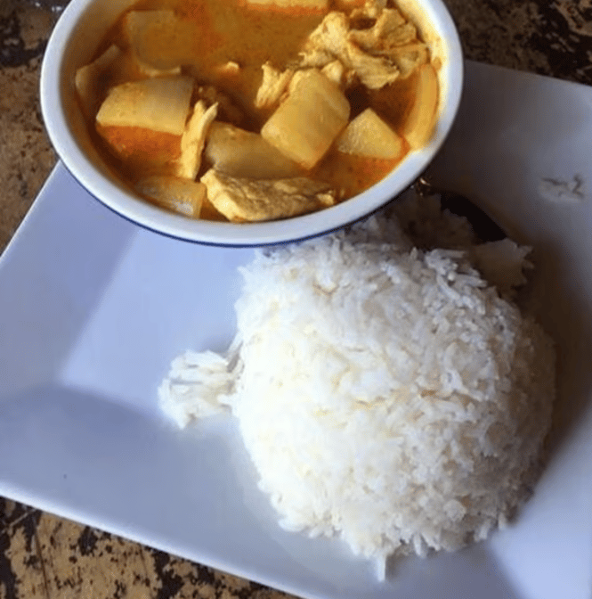 Yellow Curry with Rice.