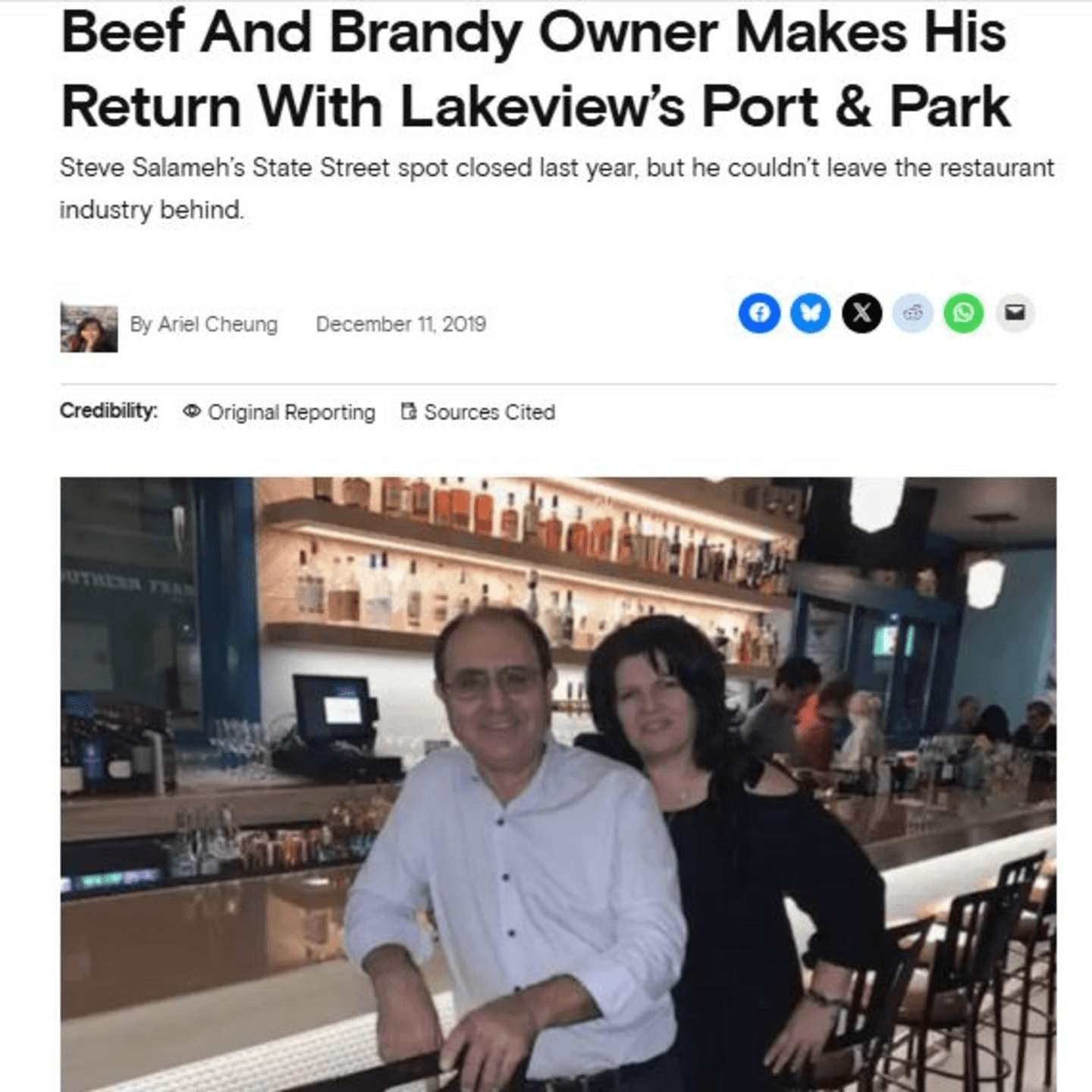 Beef and Brandy Owner Returns with Port & Park