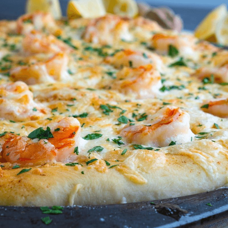 Shrimp Scampi or Parmigiana pizza.