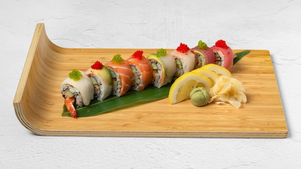 *Rainbow Dragon Roll.