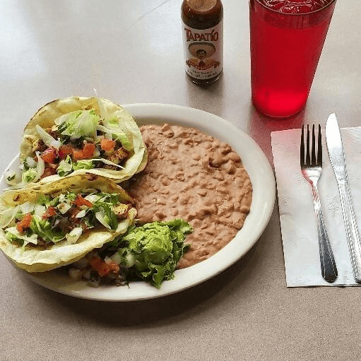 2 Vegan Tofu Soft Taco Plate.