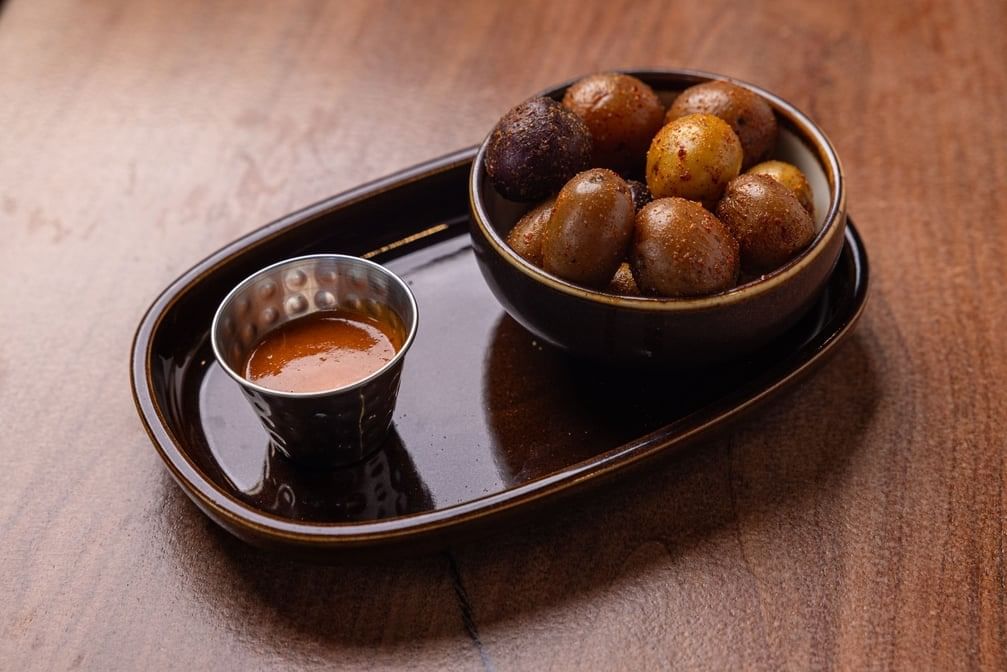 Olive Oil Confit Marble Potatoes.