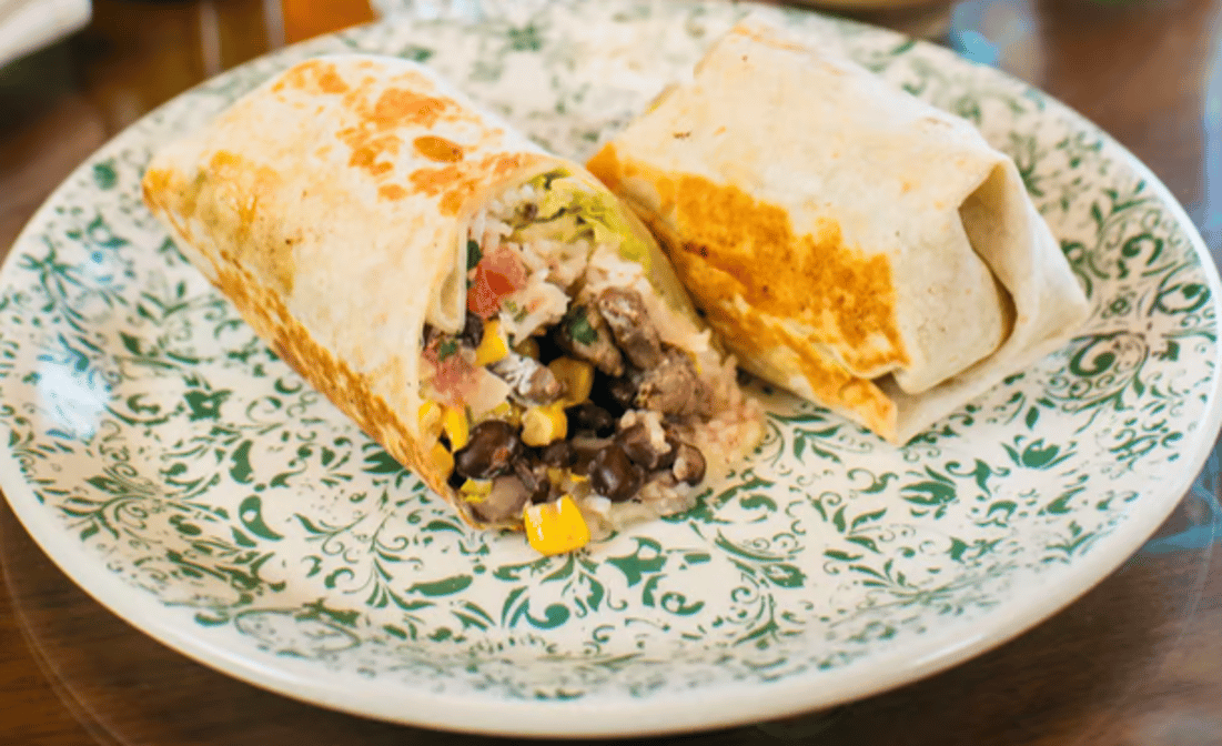 Cochinita pibil burrito.