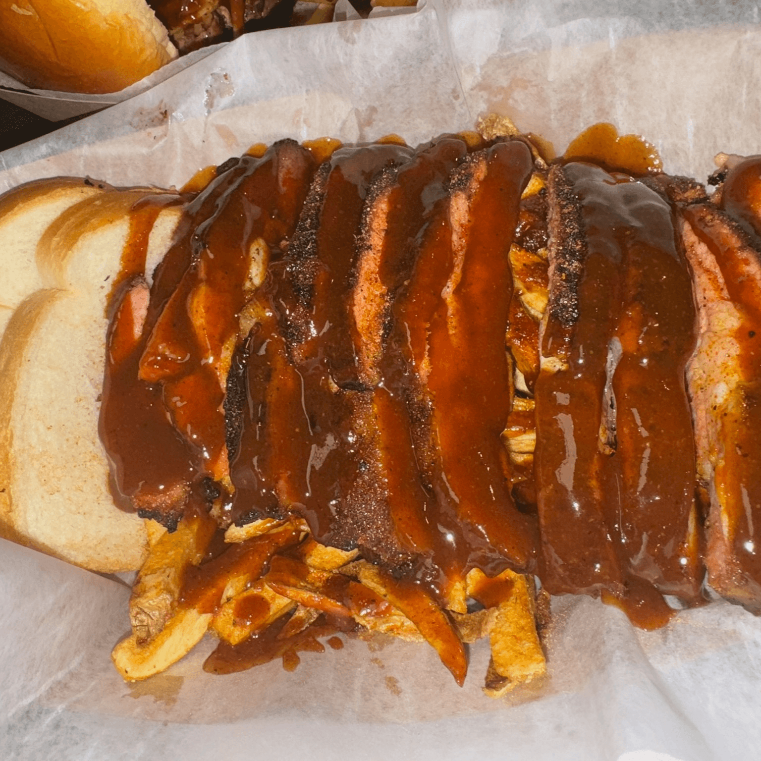 Pork Rib Tips & Fresh Cut Fries.