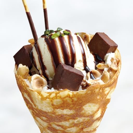 13. Chocolate Nut Party Crepe.