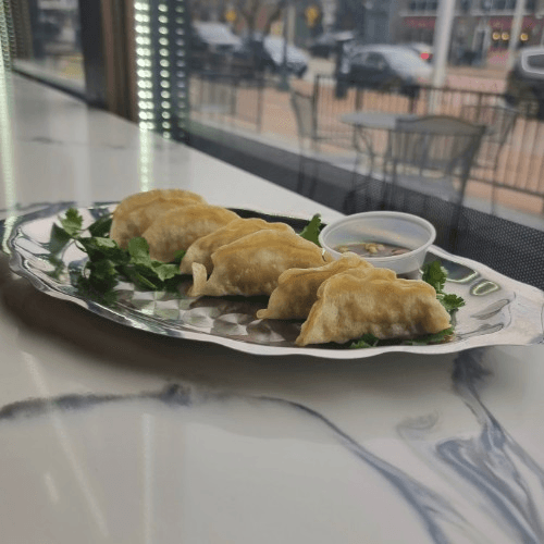 Pork Dumplings Pan-Fried (8 Pieces) / Hà Cao Heo Áp Cháo (8 Pieces).