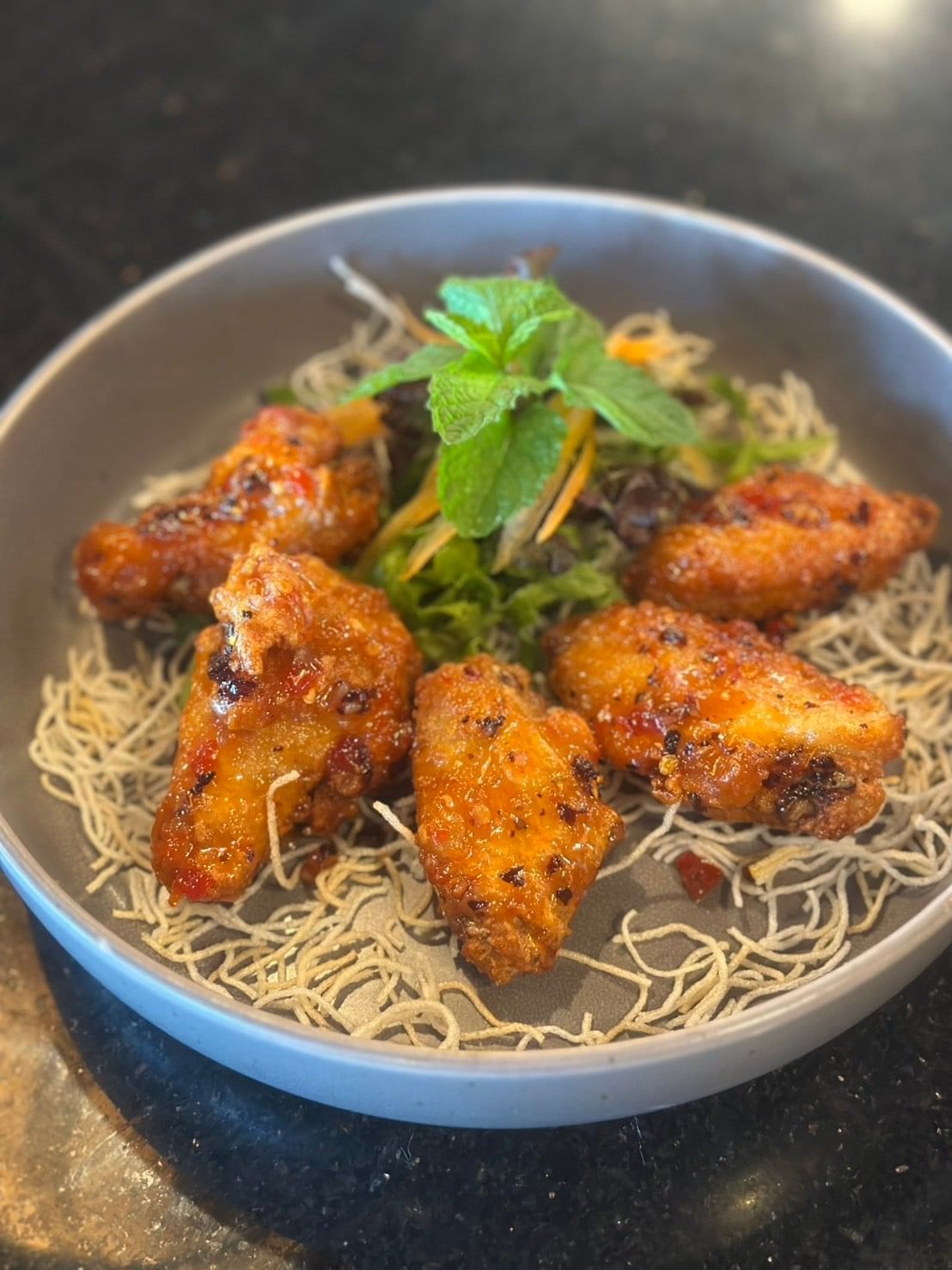 Thai hot chili wings.
