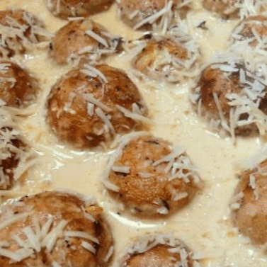 Creamy Garlic Meatballs.
