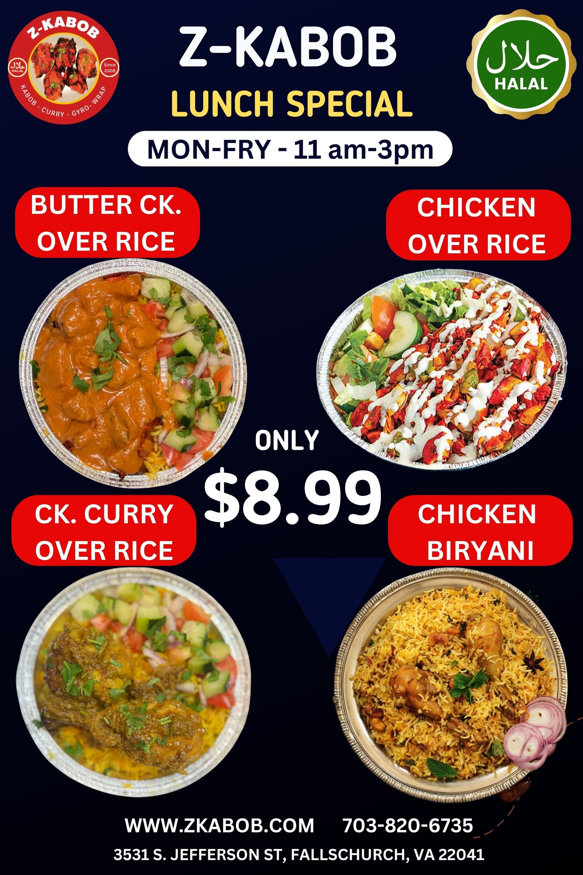 Z Kabob Online Menu | Best Kebab in Falls Church