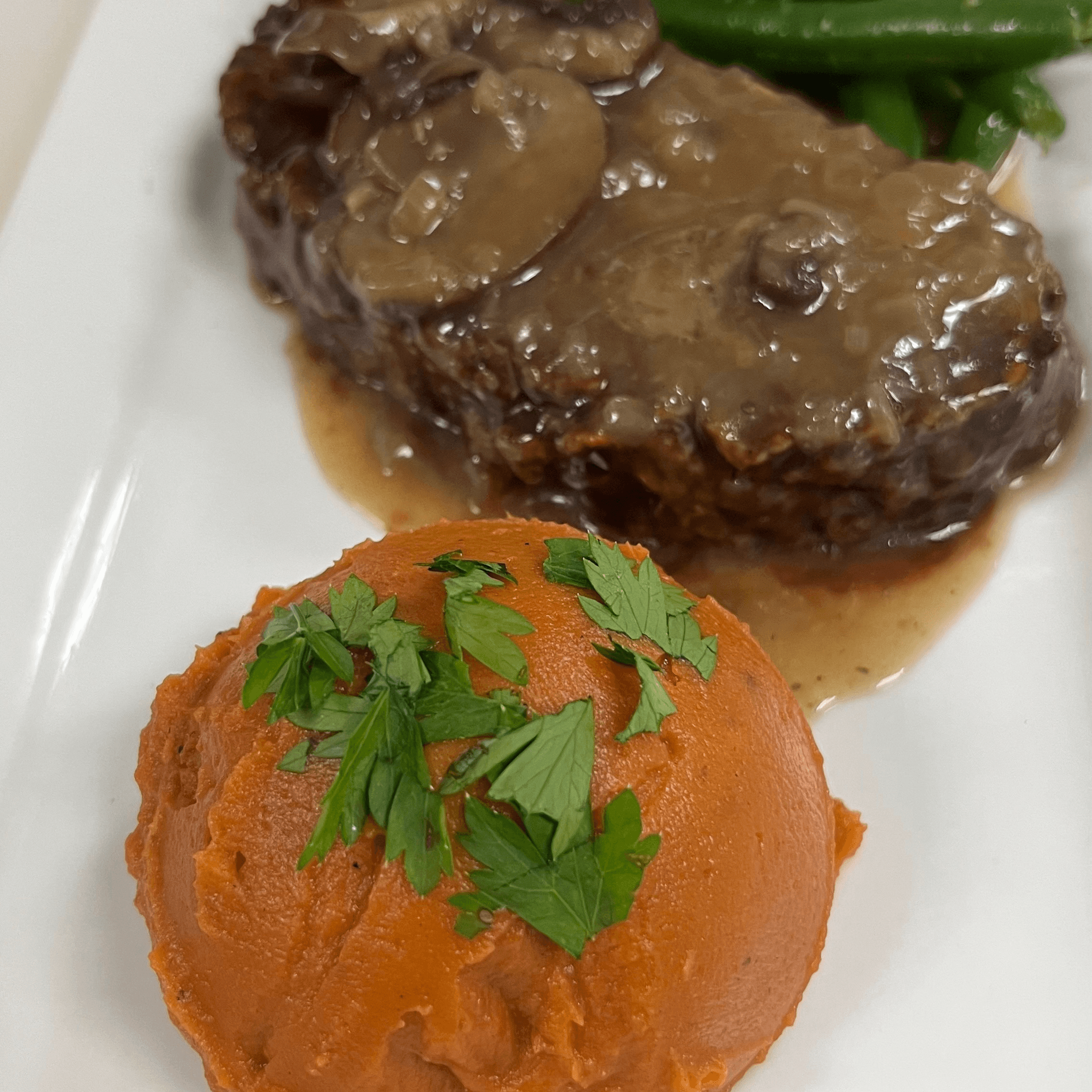 Lentil meatloaf dish.