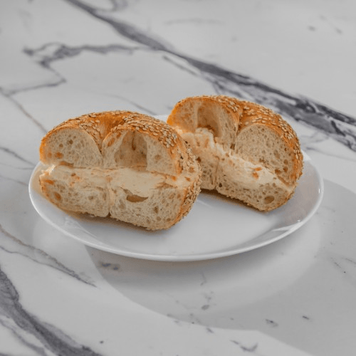 Lox Cream Cheese on a Bagel.