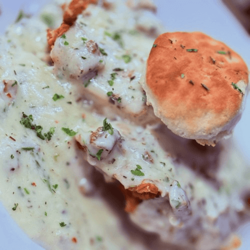 Fried Chicken Biscuits & Gravy.