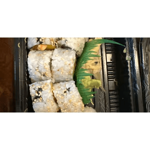 Spicy Jumbo Shrimp Tempura Mango Roll.