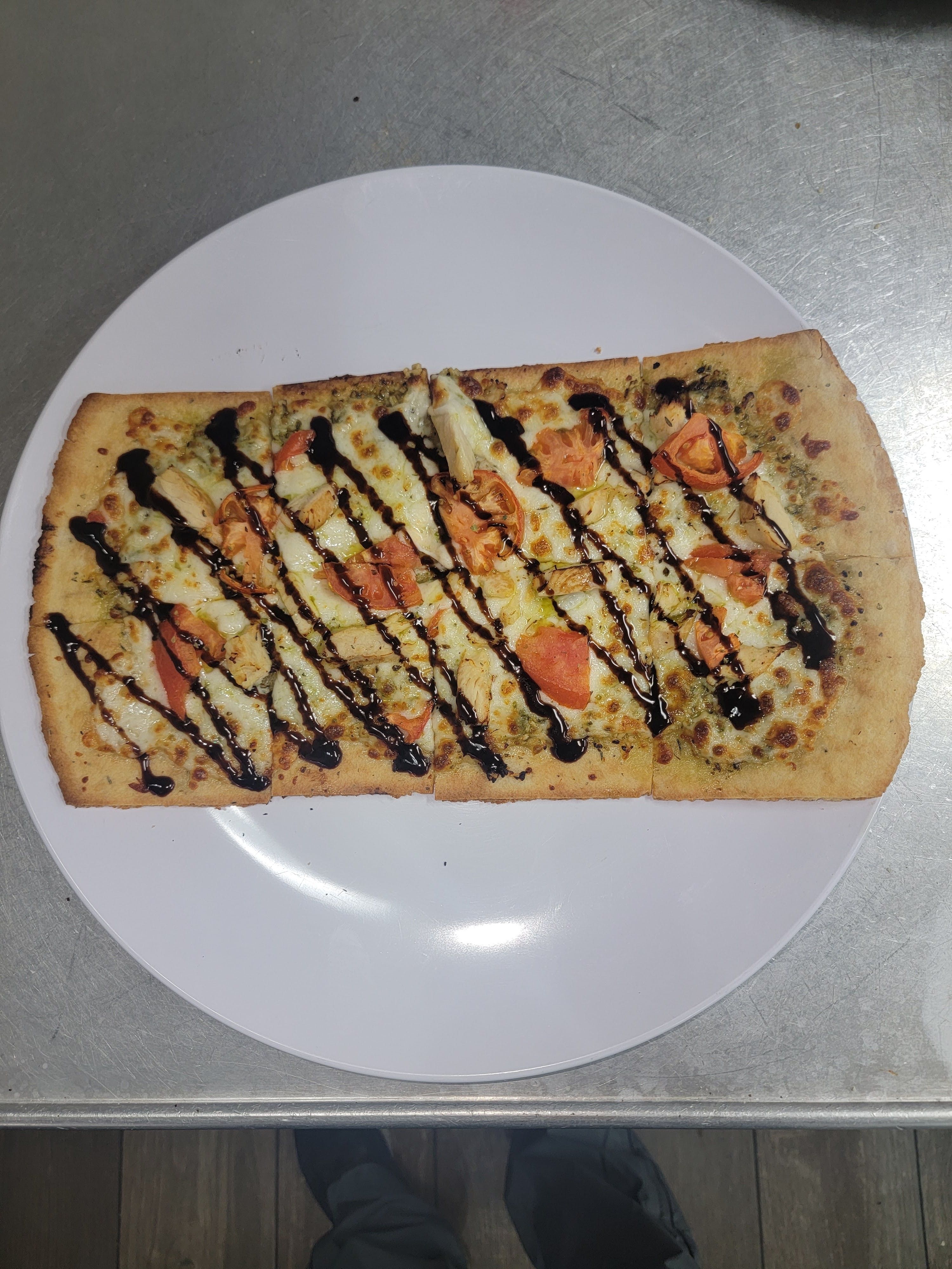 Pesto chicken flat bread.