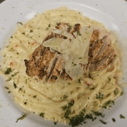 Shrimp or Chicken Alfredo.