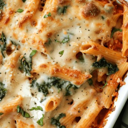 Baked Ziti Sicilian Style.