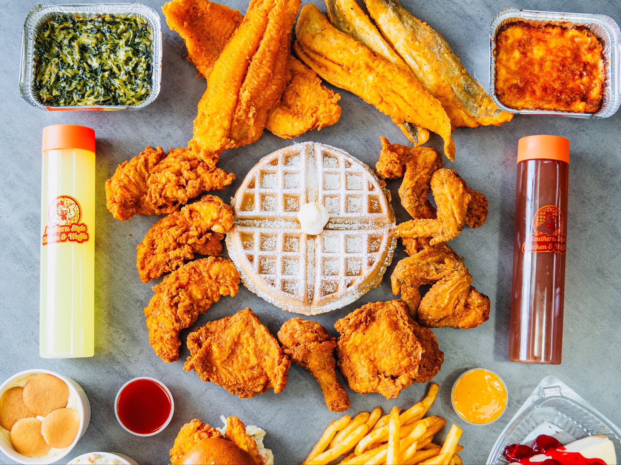 2 Pieces Chicken & 2 Pieces Whiting with 1 Side.