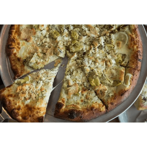 Chicken & Artichoke (CART) 1/2 & 1/2 Pizza.