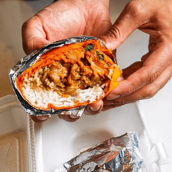 Butter Chicken Burritos.