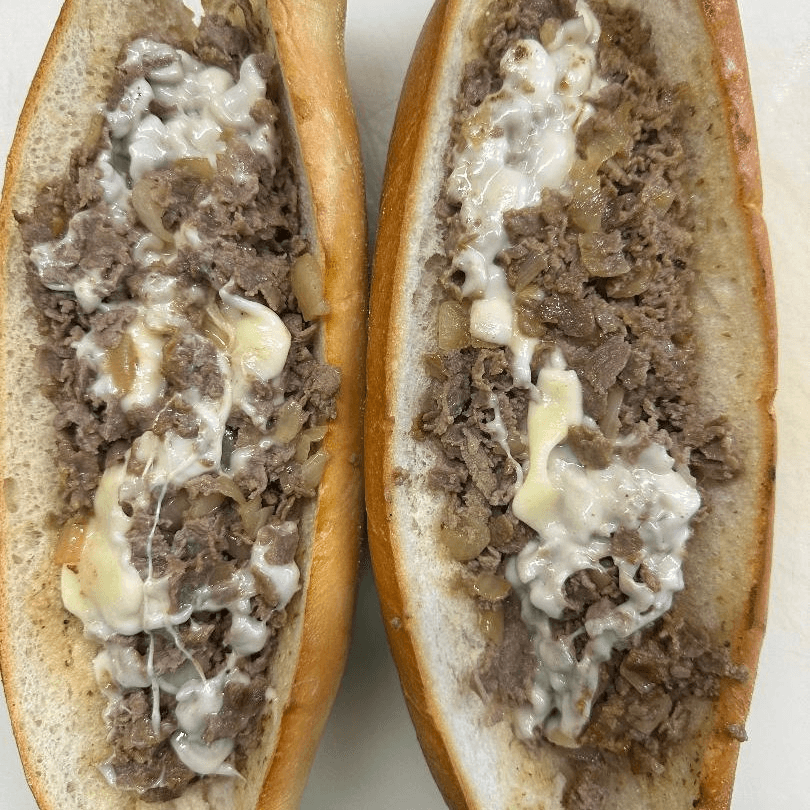6) Cooper Sharp Garlic Bread Cheese Steak & Fries Combo.