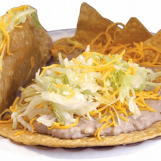 #1. Tostada & Beef Tacos Plate.