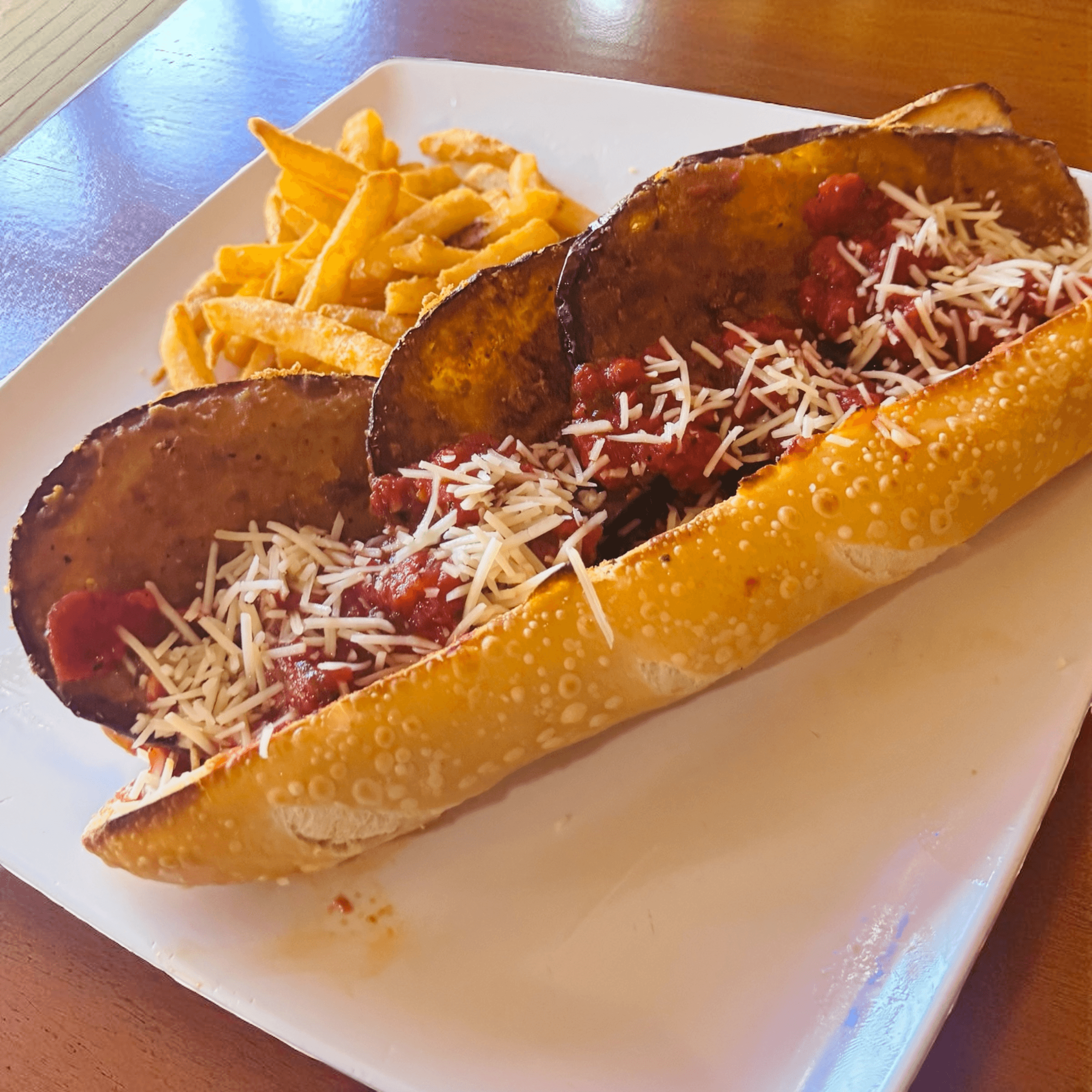 Eggplant Parmesan Sandwich.