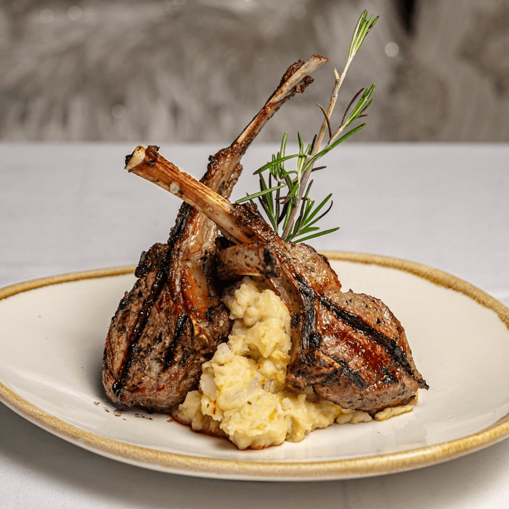 Three Course Lunch Deal - Grilled Lamb Chops.