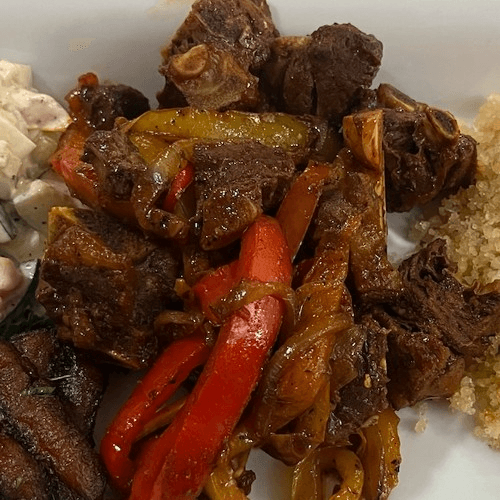 Fried Plantain With Goat.