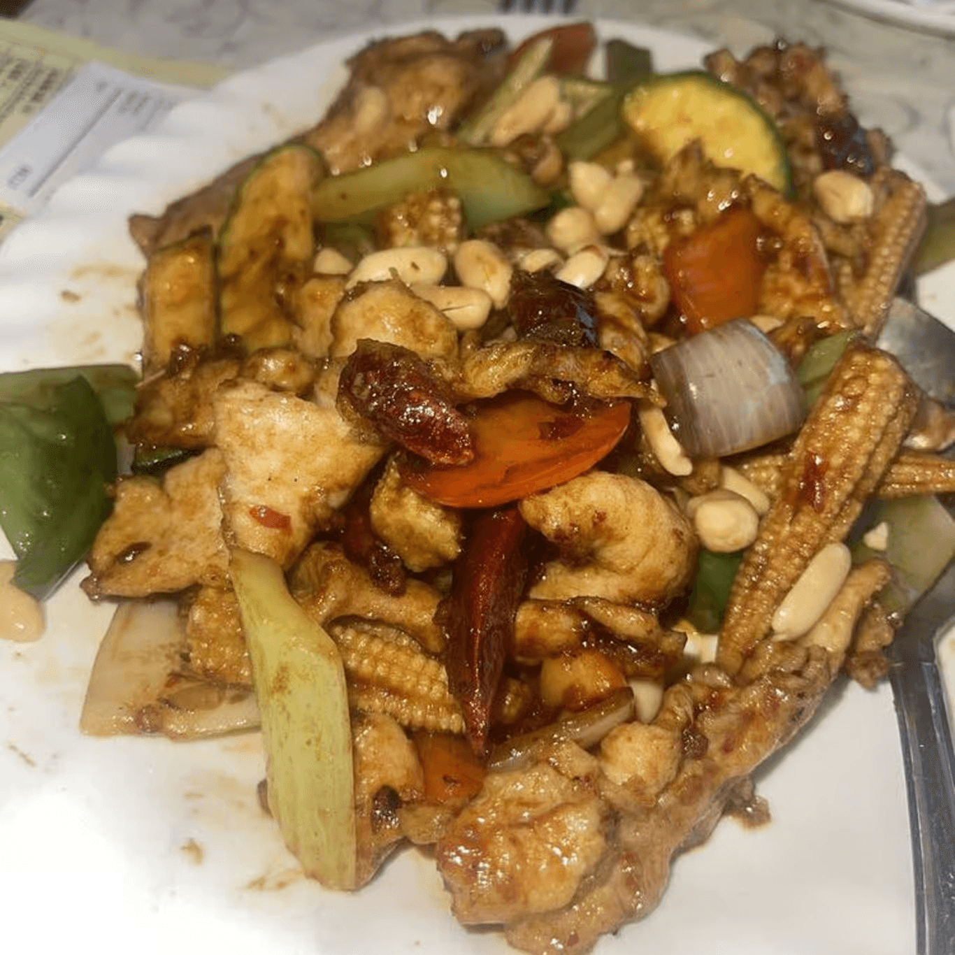 Kung Pao Chicken (Stir-fried with Veggies & Peanuts) / 宮保雞.