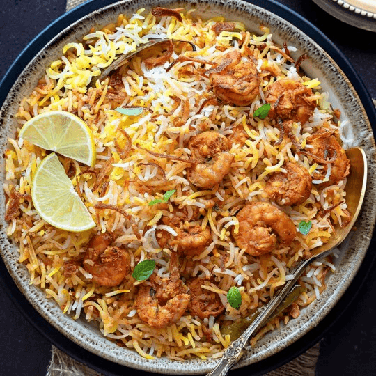 Shrimp Biryani.