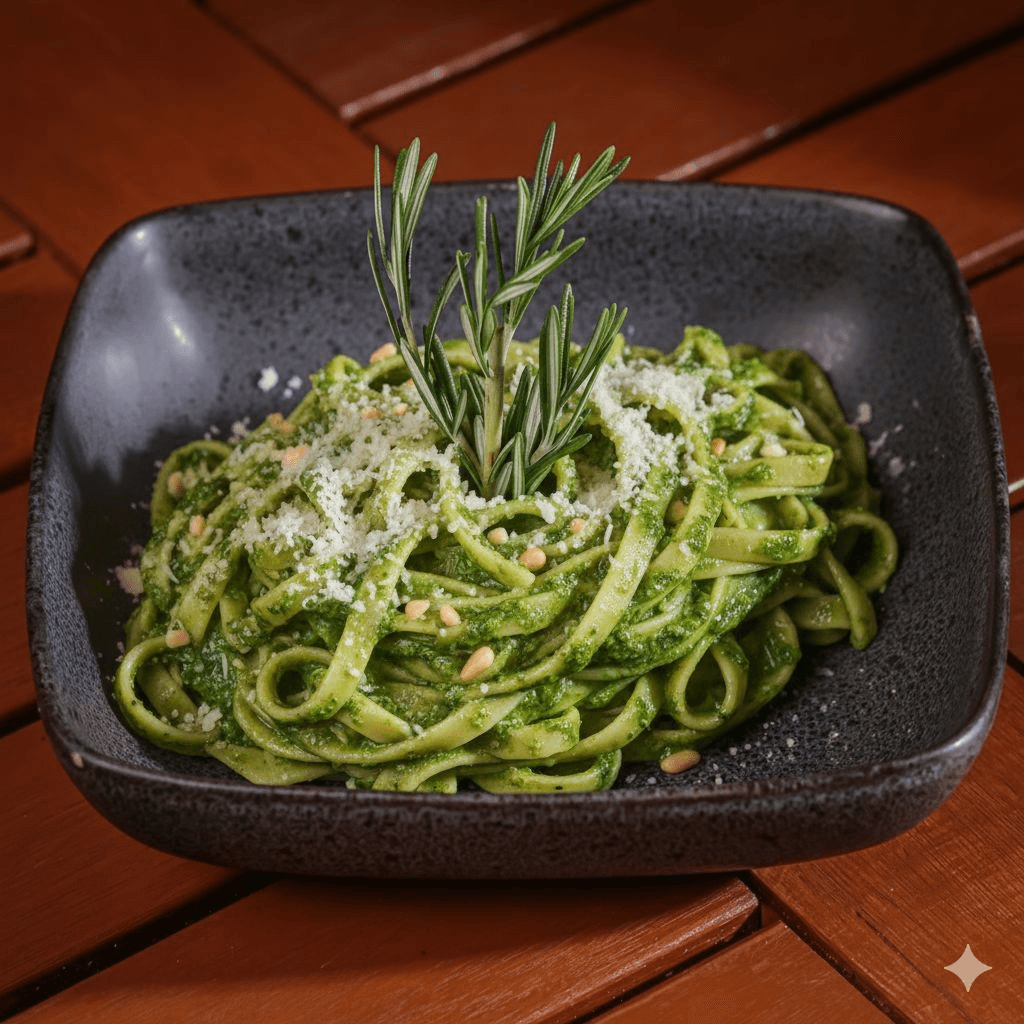 Fettuccine al Pesto.